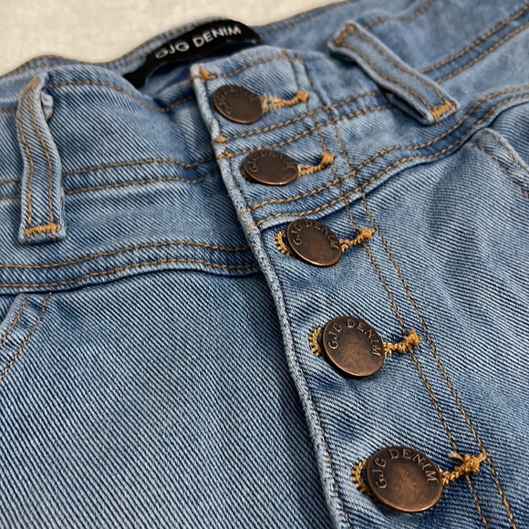 GJG | Womens Cheeky Fringe Button Fly Shorts High Waist Festival Size Medium - Picture 4 of 6